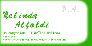 melinda alfoldi business card