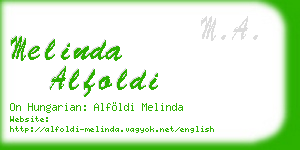 melinda alfoldi business card